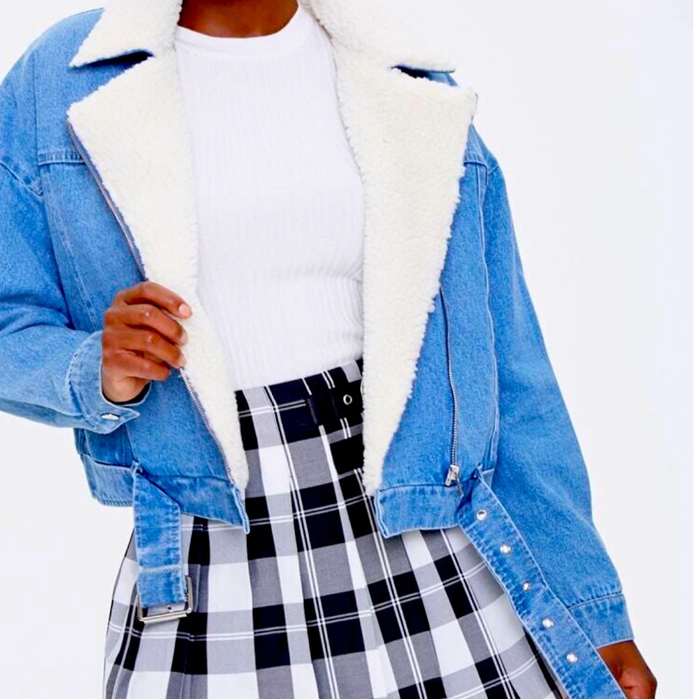 Forever 21 Faux Shearling Denim Jacket